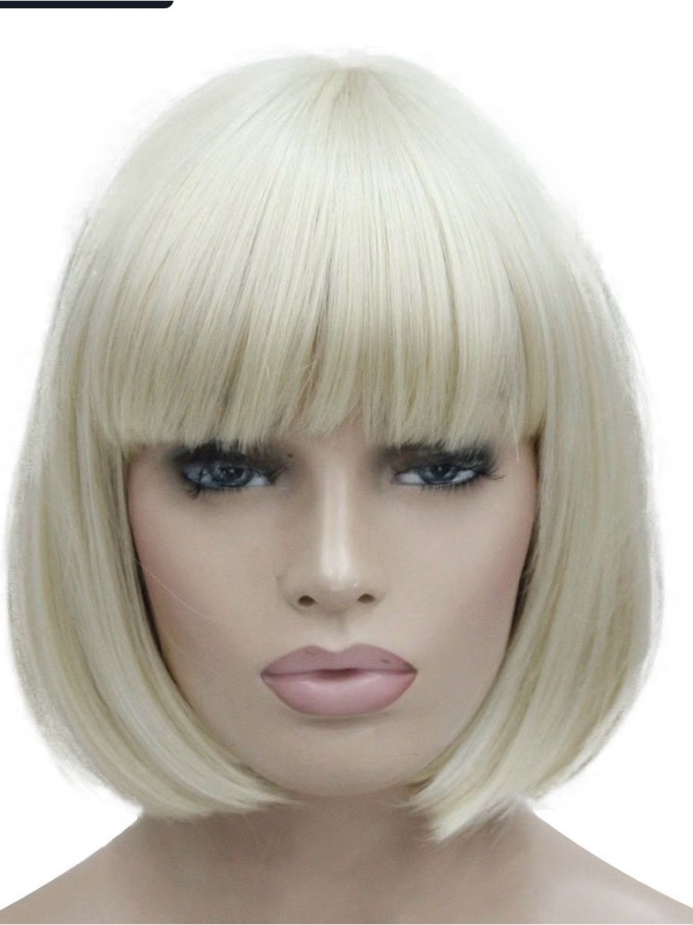 Short Bob Wig with Bangs - Platinum/Platinum Blonde